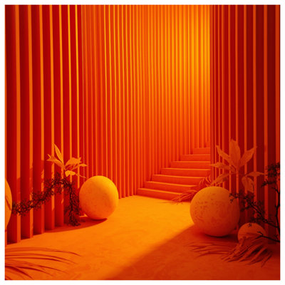 Édredon à escalier orange géométrique