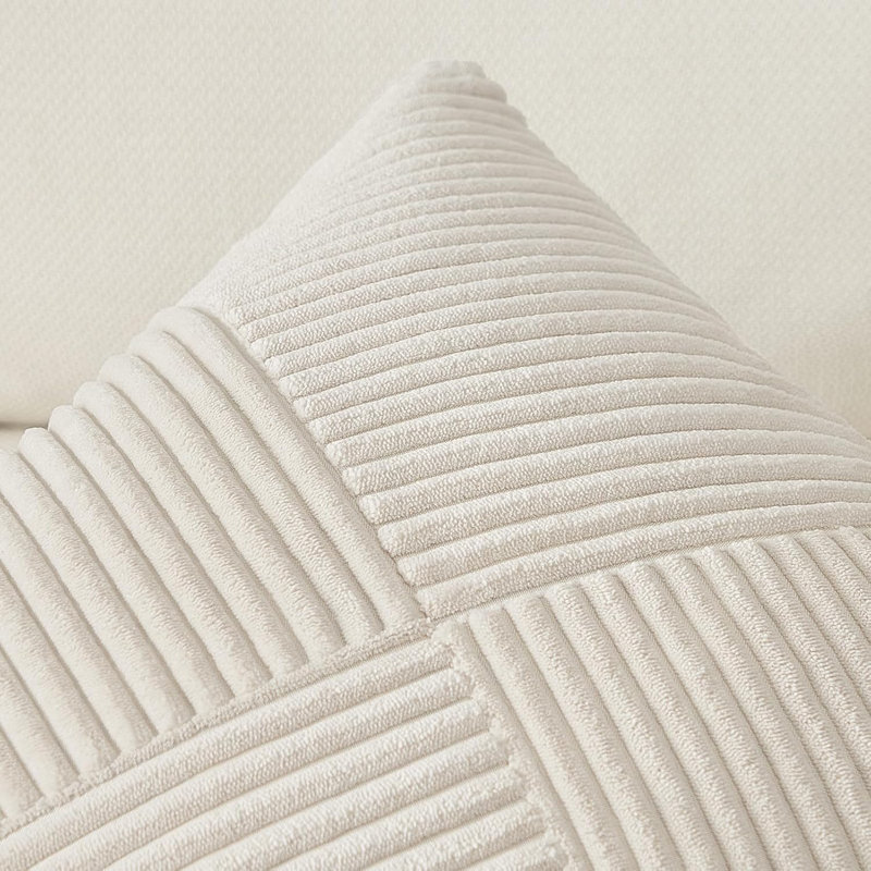 Corduroy Throw Pillow Covers,Soft Corduroy Couch Decorative Pillow Covers Windmill Textured Striped Cushion Cover,Set of 2