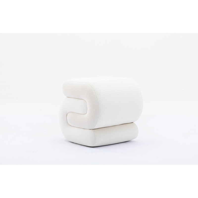Serpa S-shape Ottoman-Makeup Stool-Footstool, White