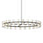 48 pouces de luxe en cristal, design noir pour le salon et la salle à manger, éclairage à DEL, câblé, 48 W 3, écoénergétique, uniforme, blanc chaud 2700 K, plafonnier,