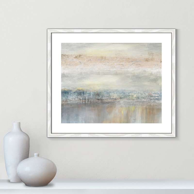 Electra From A Distance by Nan - Painting Print, 21.5" H x 25.5" W, Picture Framed Paper, Walnut Wood