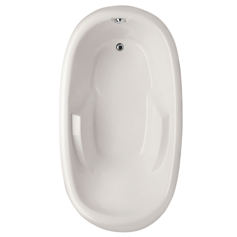 Kimberly 66'' x 40'' Soaking Acrylic Bathtub, White, Polished Chrome