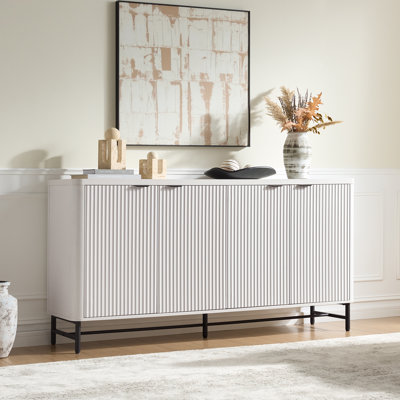65'' W  Sideboard Buffet Cabinet With Storage,Fluted Cabinet with Adjustable Shelves,Credenzas for Living Room