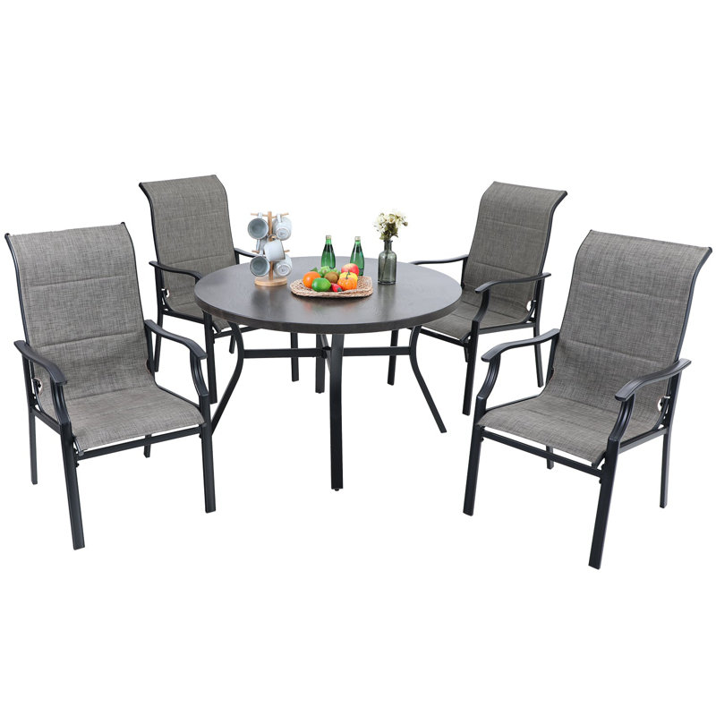 Leonard 4 - Person Patio Dining Set with Round Table