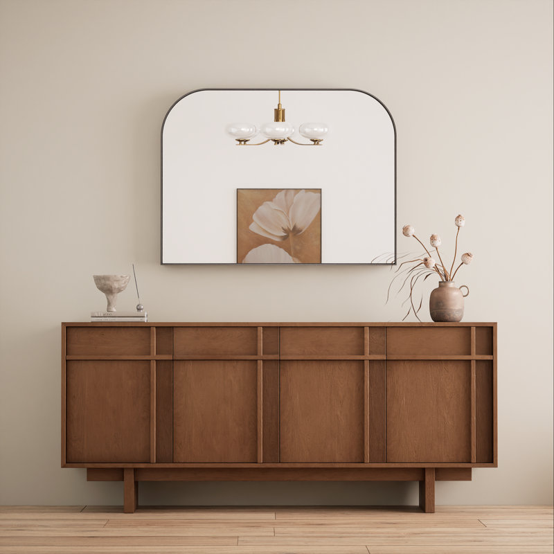 Miroir mural Plympton, Noir mat, 36 po x 30 po