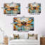 «Orange Dragonfly Insectes Flight Collage I», ensemble d'art mural en métal