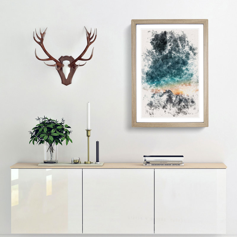 Stars Above California - Picture Frame Graphic Art Print, 63cm H x 45cm W x 2cm D, Oak Framed
