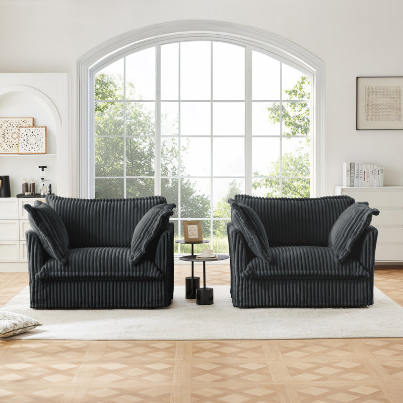 Chaises d'appoint rembourrées avec coussins Harriman