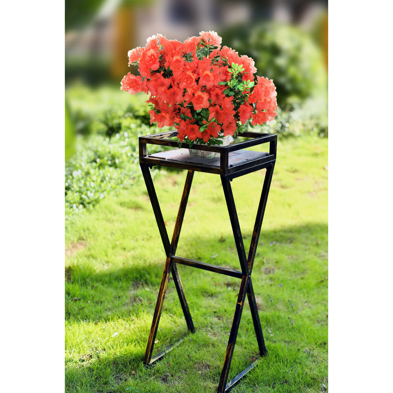 Support pour plante en métal 35,5 po Stone Stone Slab - finition thermolaquée, largeur 14,61 po