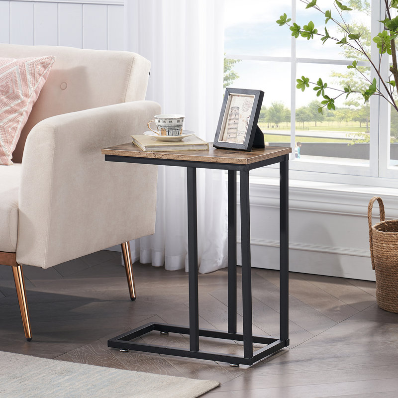 Camillie 24'' Tall C Table End Table, Gray Top/Gray Base