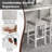 Ebern Designs 3 Pcs Bar Table Set Dining Table & 2 Linen Fabric Padded Bar Stools Faux Marble White