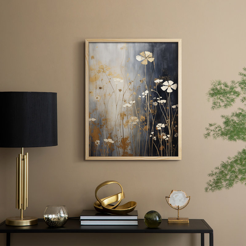 «FLORAL Series CDI», reproduction encadrée - bois massif, H 11 po x l 9 po