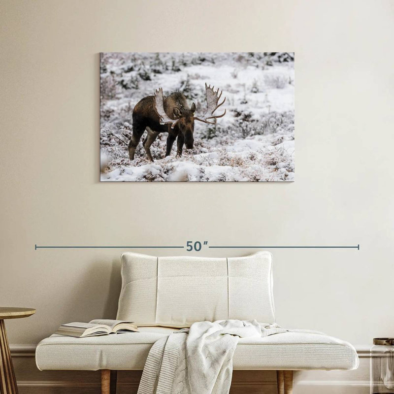 Orignal d'hiver Brampt en Alaska, H 24 po x l 36 po