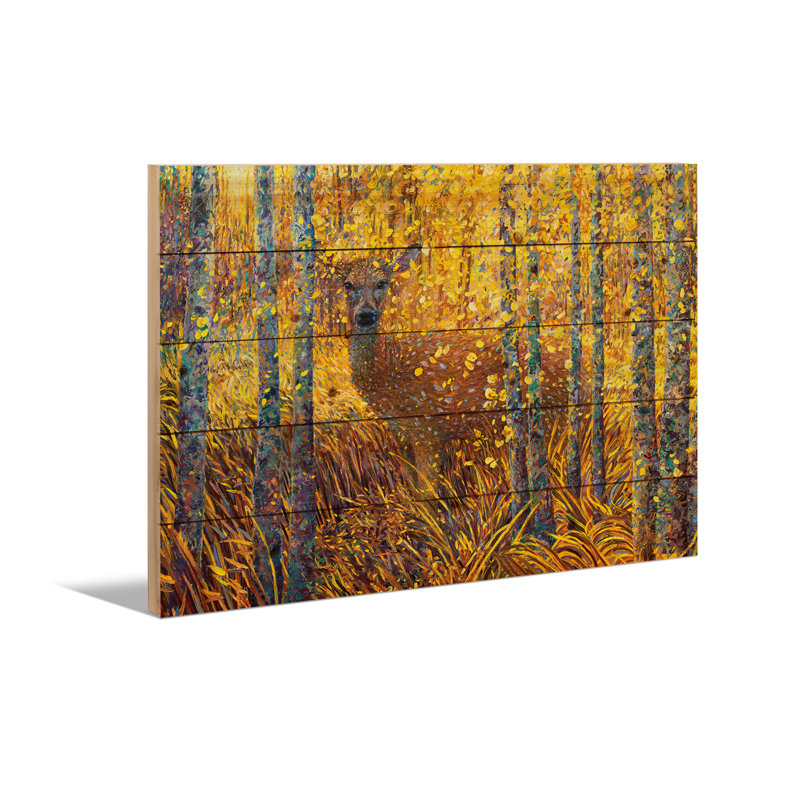 «Wood Deer Demure» par Iris Scott, H 26 po x l 40 po
