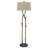 55" Black Traditional Shaped Floor Lamp With Tan Rectangular Shade