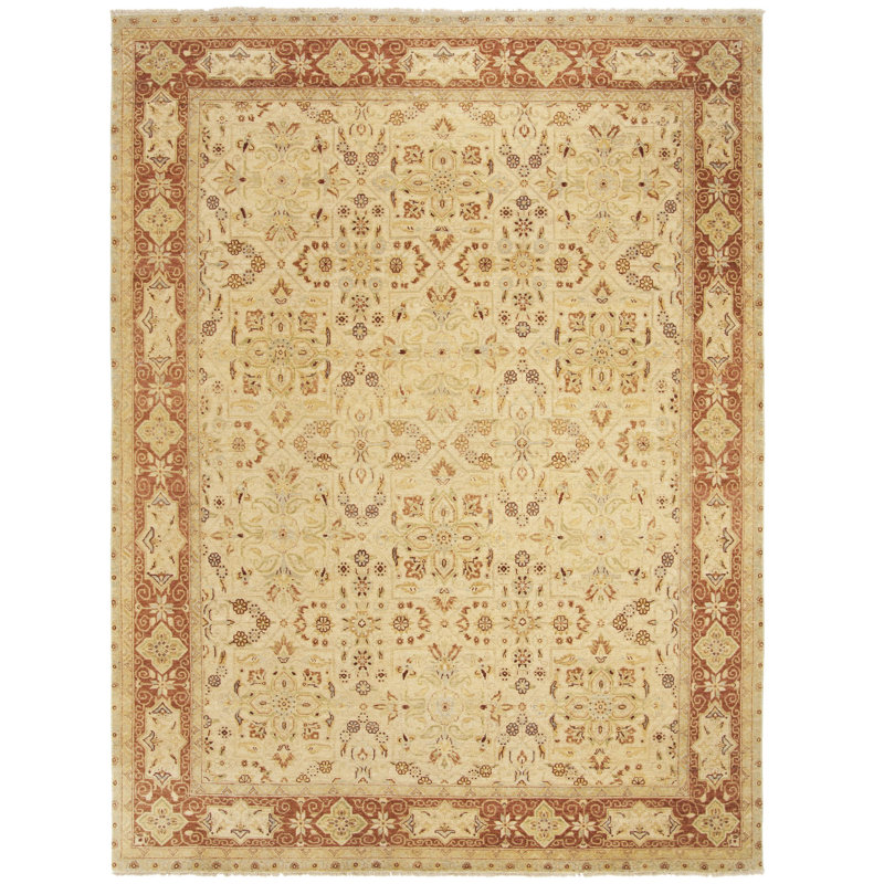 Tapis beige noué à la main Gaier, Rectangle 8 pi x 10 pi