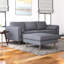 Repose-pieds carré en velours orange Lightner-113399430