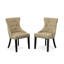 Chaise de salle à manger élégante 35 po avec dossier à oreilles brun clair-929435154-864935551
