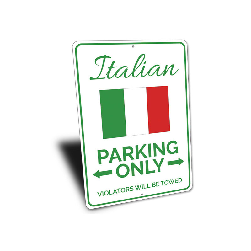 Panneau italien en aluminium, H 14 po x l 10 po x P 0,04 po