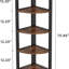 Étagère de coin 70,87 "de hauteur à 6 niveaux brun rustique pour le salon et le bureau-771313460