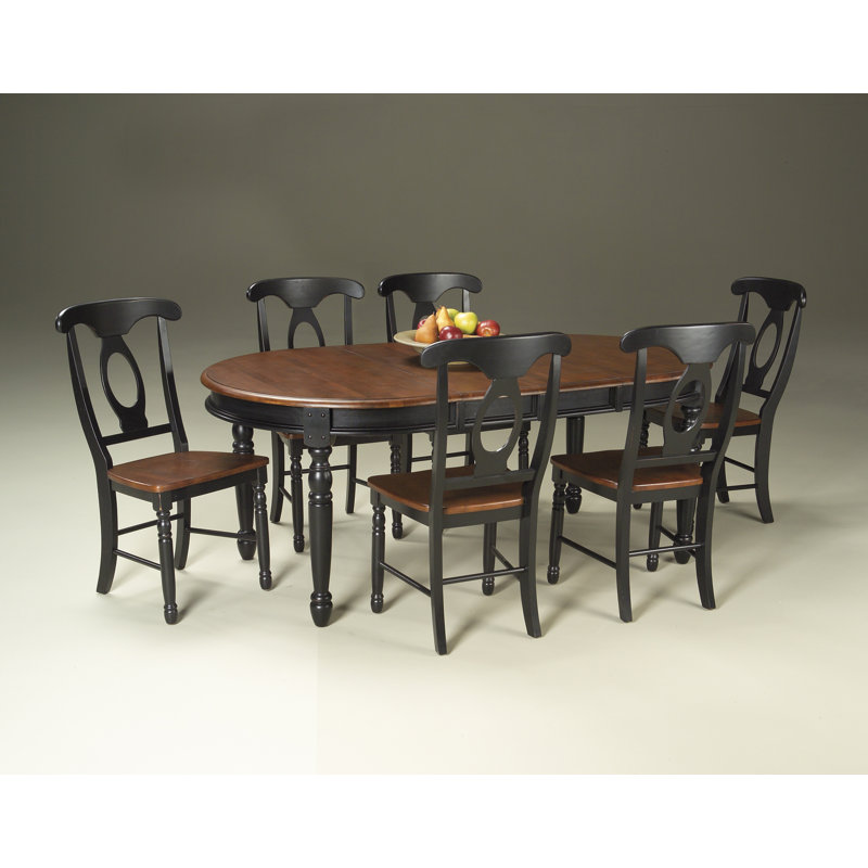 Letizia Solid Oak Side Chair, Oak/Black