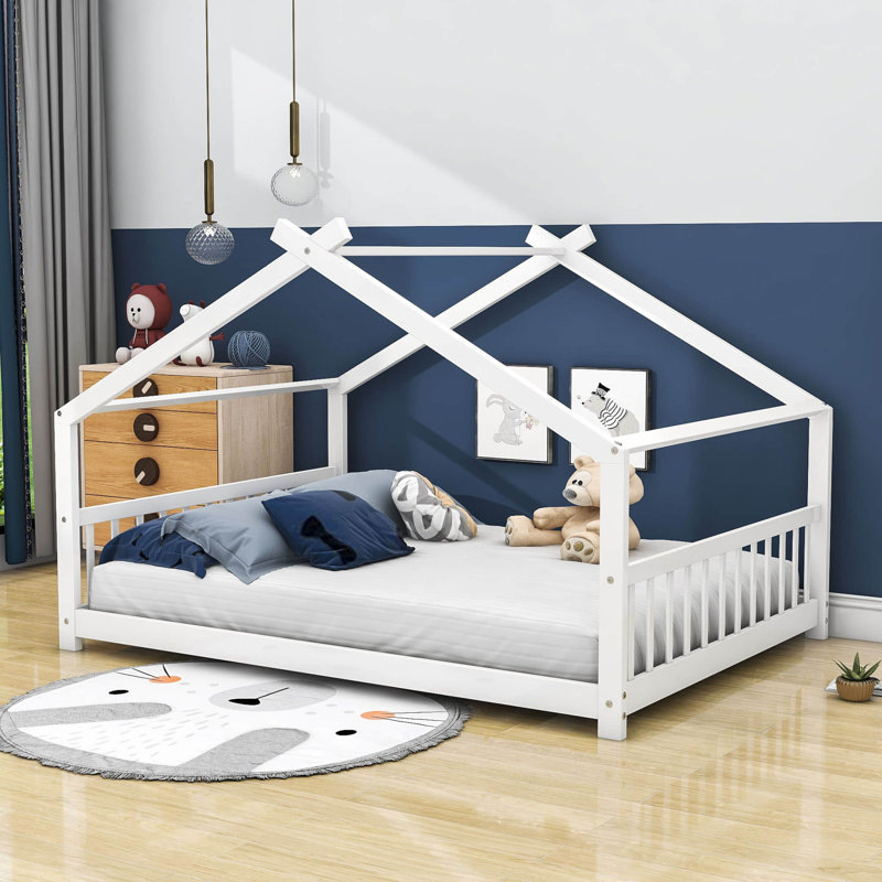 Lit plateforme avec tête de lit Esenler, Blanc, Double