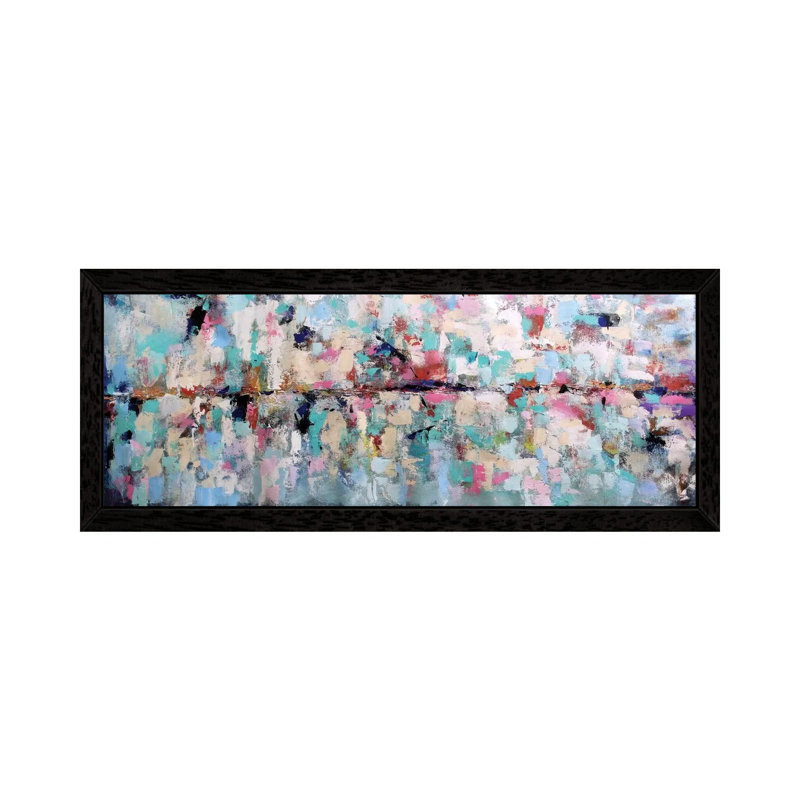 Colourful Dream by Radiana Christova - Panoramic Painting on Canvas, 30.48 cm H x 91.44 cm W, Black Framed