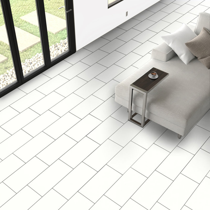 True Story 12'' W x 24'' L Porcelain Throughbody Singular Tile, Snow