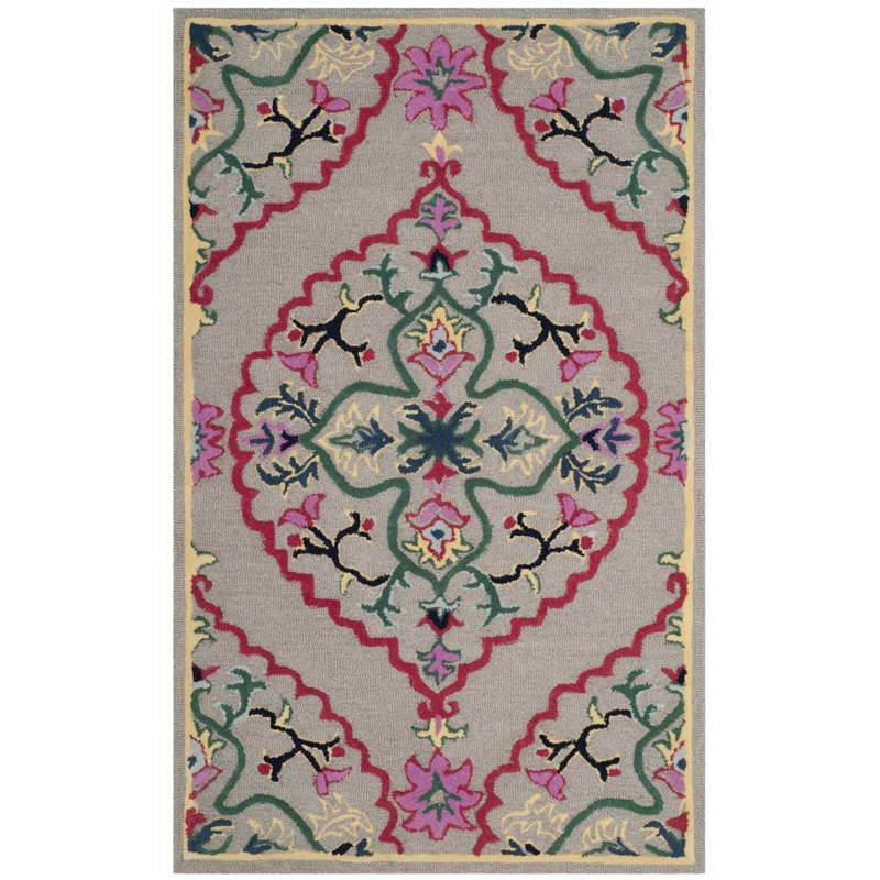 Blokzijl Hand-Tufted Wool Dark Grey Area Rug, Rectangle 3' x 5'