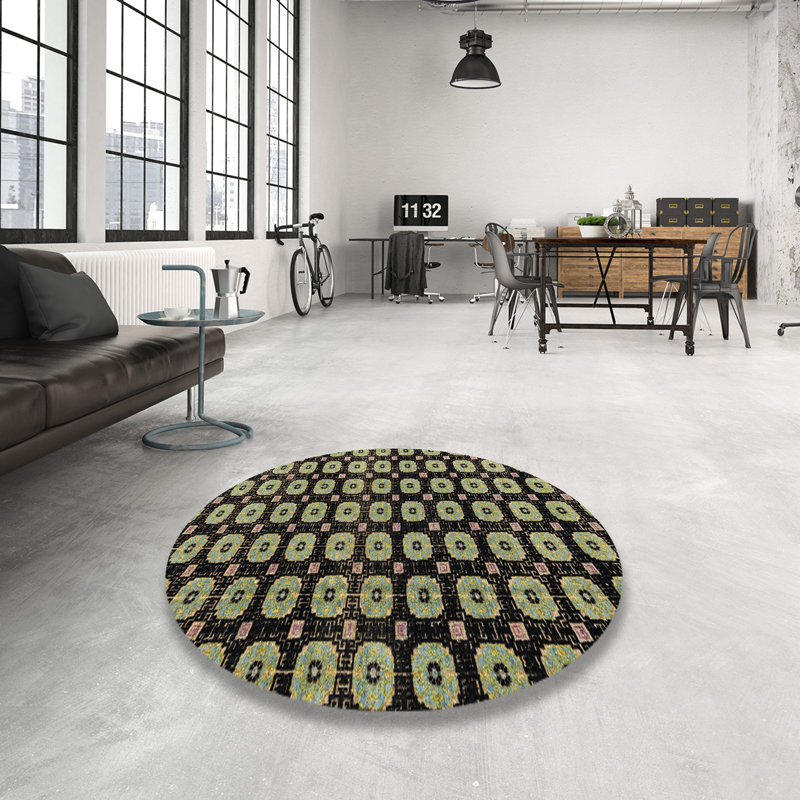 Abstract Indoor Rug, Round 5'