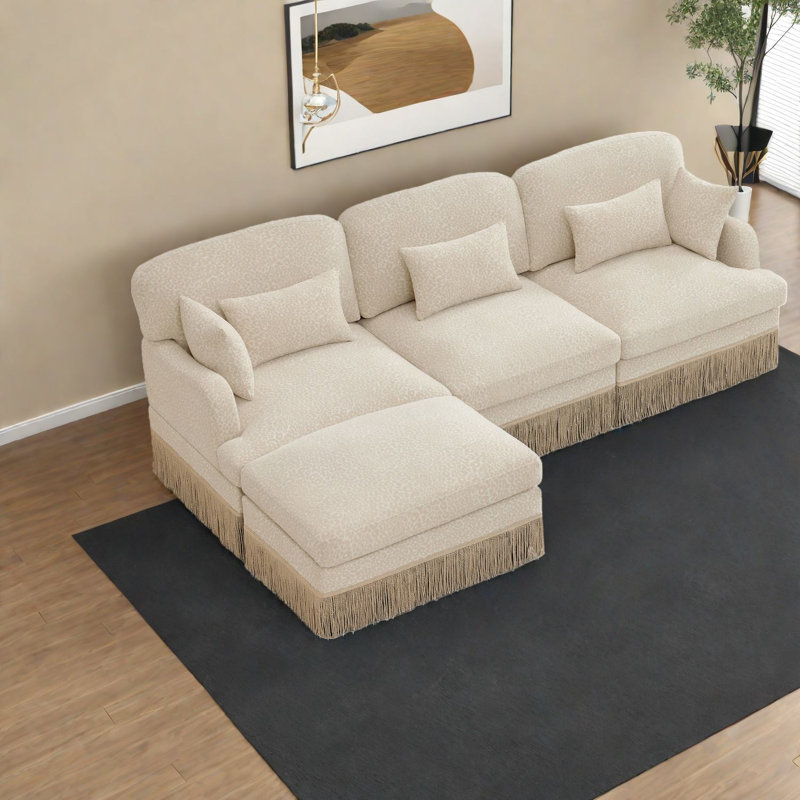 Canapés profonds en chenille, canapé modulaire moderne léopard pour le salon