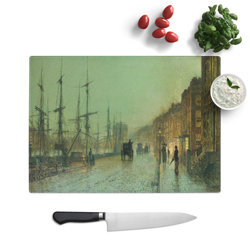 Glasgow Docks by John Atkinson Grimshaw Chopping Board, 0.4cm H x 20cm W x 28.5cm L