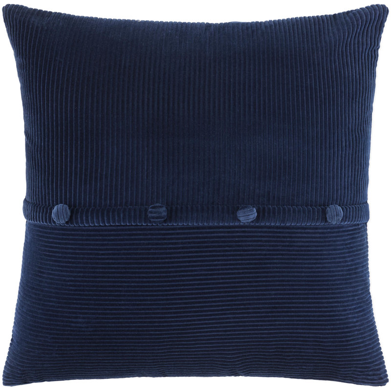 Housse de coussin en velours côtelé, Marine, Carré 18 po, Housse de coussin seulement - sans coussin