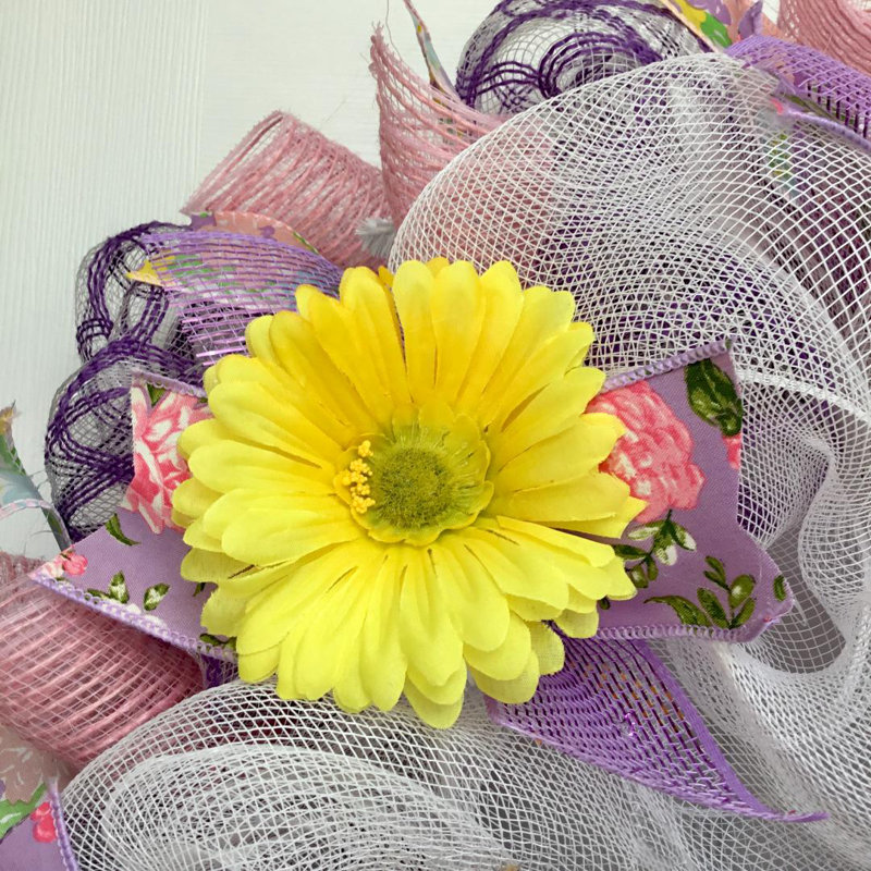 Couronne de printemps lavande florale bienvenue