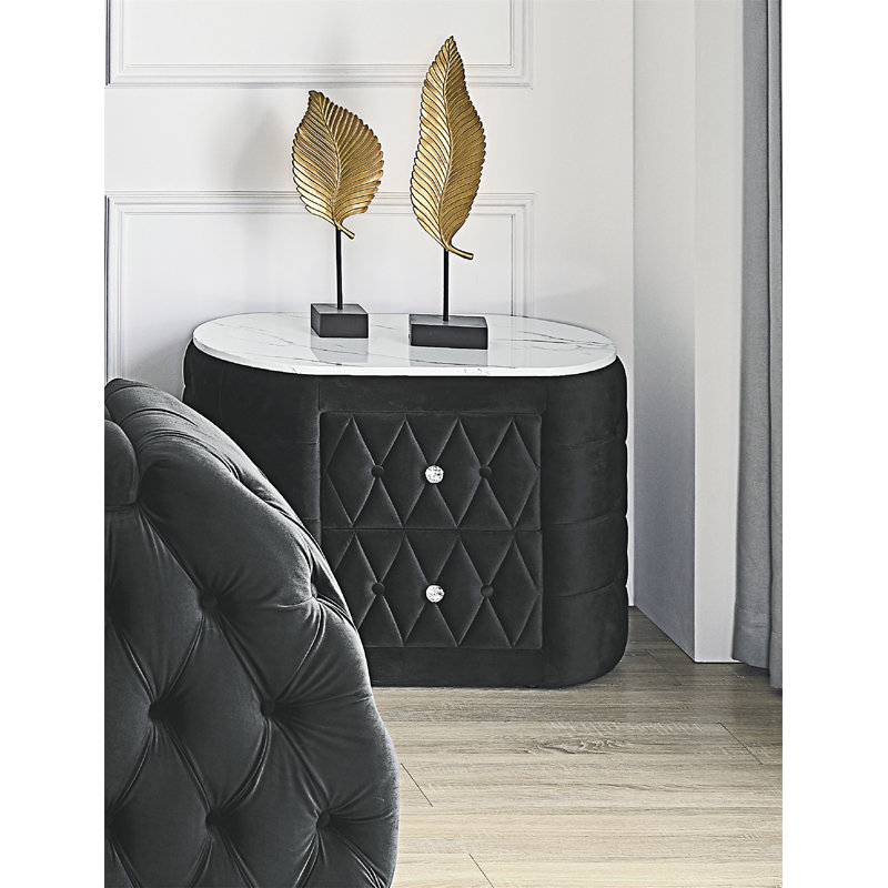 Table de chevet avec tiroirs