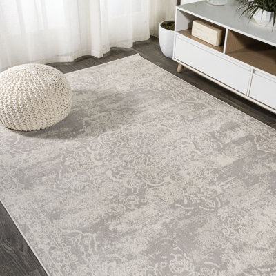 Pruden Ornate Medallion Modern Ivory Rug