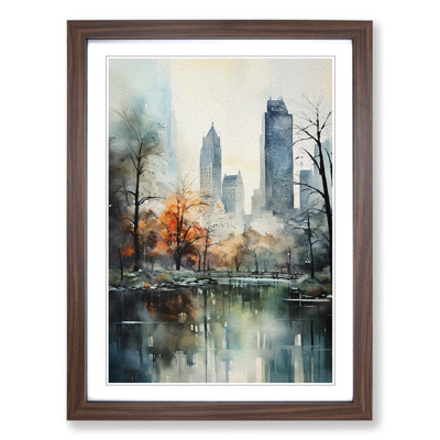 Central Park Impressionism - Single Picture Frame Print on Wood