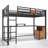 Twin XL Loft Bed with Desk & Storage, Metal Frame with Non-Woven Fabric Drawers, Noise-Free, Black