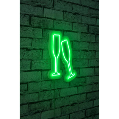 Bande d'éclairage flexible à DEL néon, vert - IP67 imperméable, 13,8 x 10,2 x 0,8 pouces | Adaptateur 12V DC, 20,16 Watts, 12V 2A inclus | Gabarit en mousse de PVC, système de suspension murale intégré | Parfait pour la décoration intérieure et les fêtes
