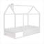 Structure de lit simple en bois avec clôture-428023117