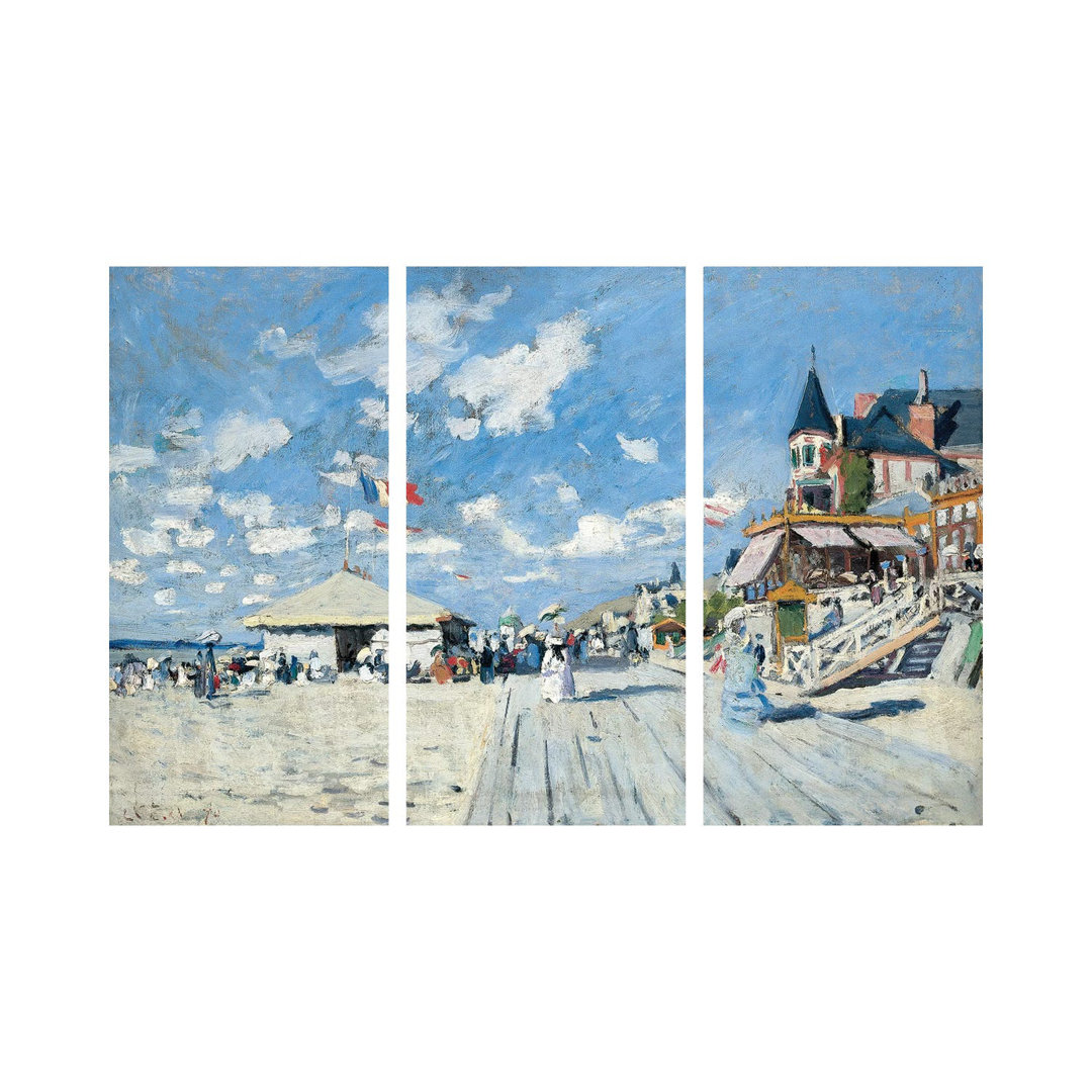 Am Strand von Trouville, 1870 von Claude Monet - Leinwand ohne Rahmen Giclée auf Leinwand