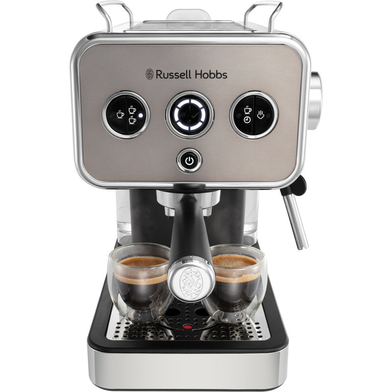 Russell Hobbs Distinctions Espresso Machine 15 Bar Pressure with Steam Wand, Titanium