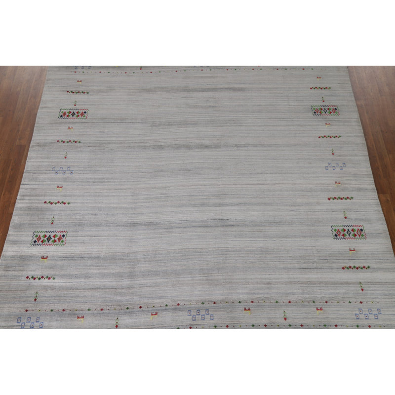 Tapis argenté gris Gabbeh