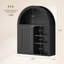 Armoire murale de salle de bain arquée, armoire au-dessus de la toilette avec porte coulissante et tablette réglable, armoire murale, noir