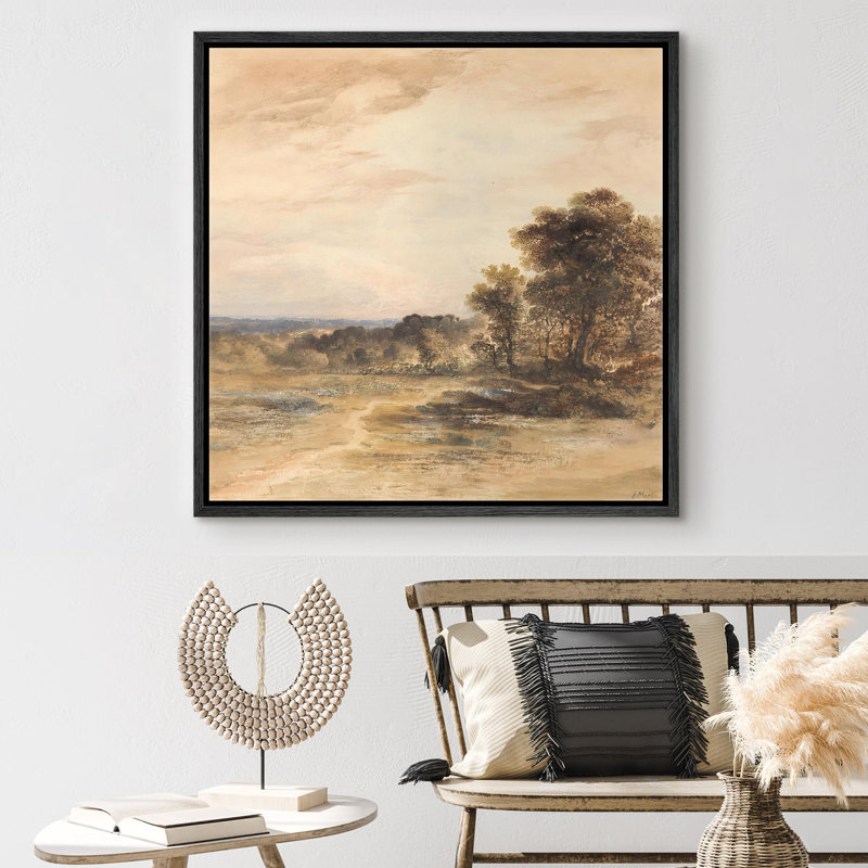 Tranquil Pastoral Scene Soft, reproduction d'art sur toile, Noir, H 24 po x l 24 po