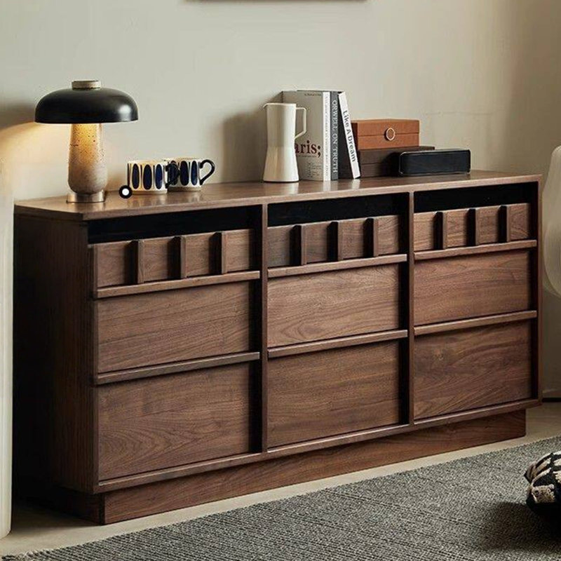 Commode à tiroirs rétro avec rangement, H 28,74 po x l 62,99 po x P 15,75 po