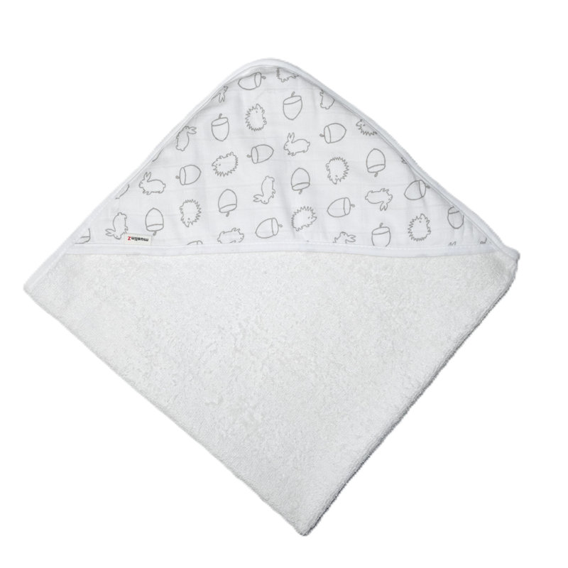 Bath Towel Single, Brown Rabbit Acorn