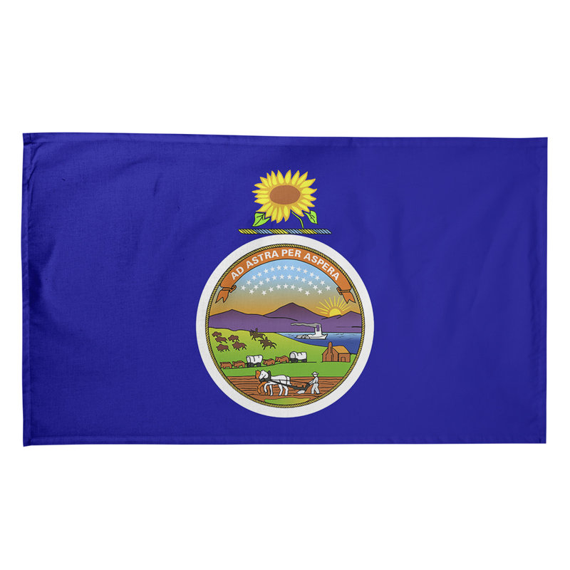 Serviette de thé à drapeau kansas, Sergé de coton