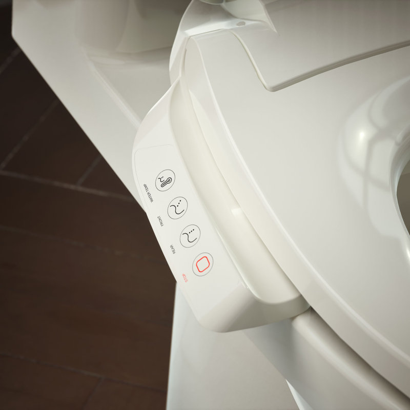 PureWash E545 Elongated Heated Bidet Toilet Seat, Electric Bidets for Existing Toilets, Biscuit