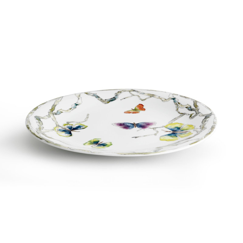 Butterfly Ginkgo Handmade Porcelain Dinner Plate